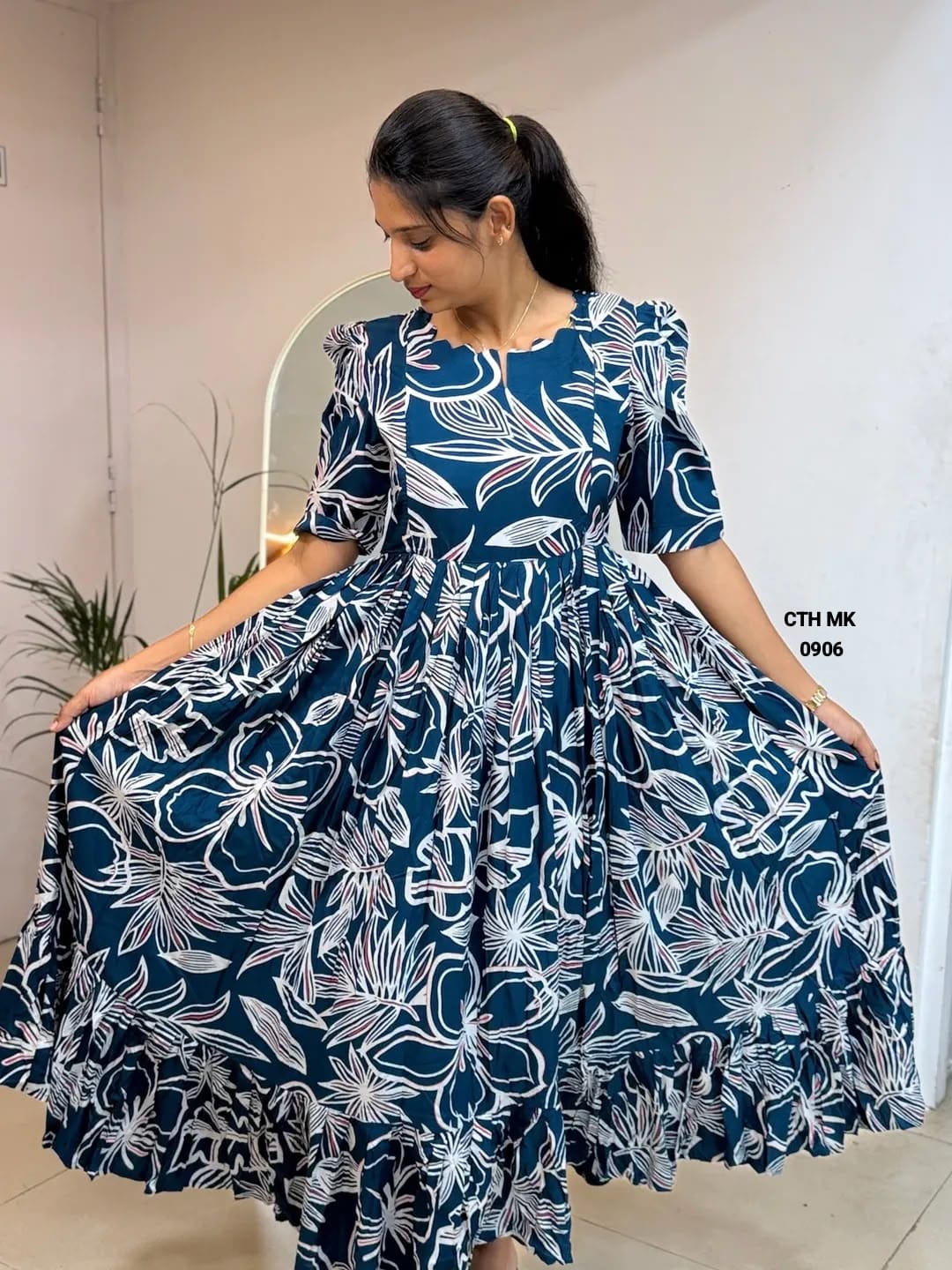 Premium Soft Cotton Printed Gown